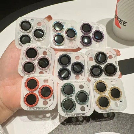 Película para lentes con diseño de purpurina, disponible en una variedad de envases.