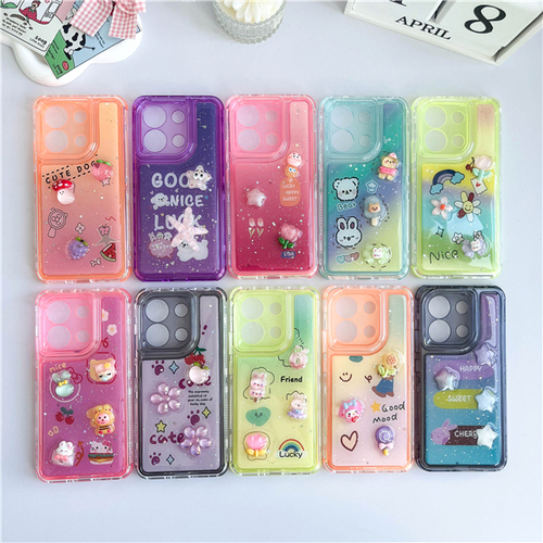 Dazzle Shadow 3 en 1 Gel de goteo pintado + Estuche para teléfono con accesorios de figuras