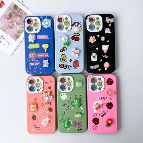 Bonita funda para teléfono con joyas en 3D