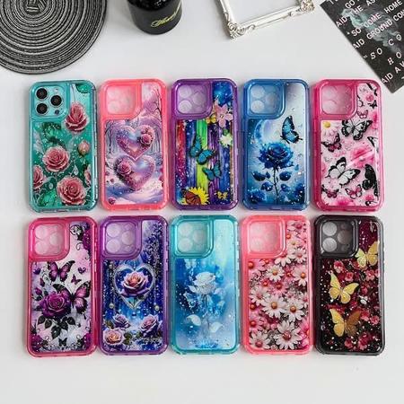 Funda para móvil con triple combinación floral