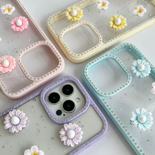Flor tridimensional diseño caso del funda