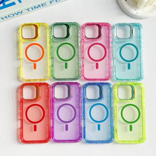 Funda magnética para móvil de tres funciones en colores vivos