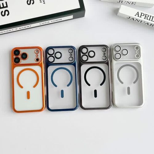 Funda magnética para teléfono con protector de lente